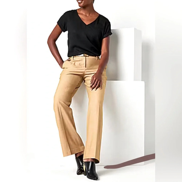 NWT Worthington Women’s Size 17 Dress Pants Khaki Tan 38in waist 34in inseam - Picture 3 of 7